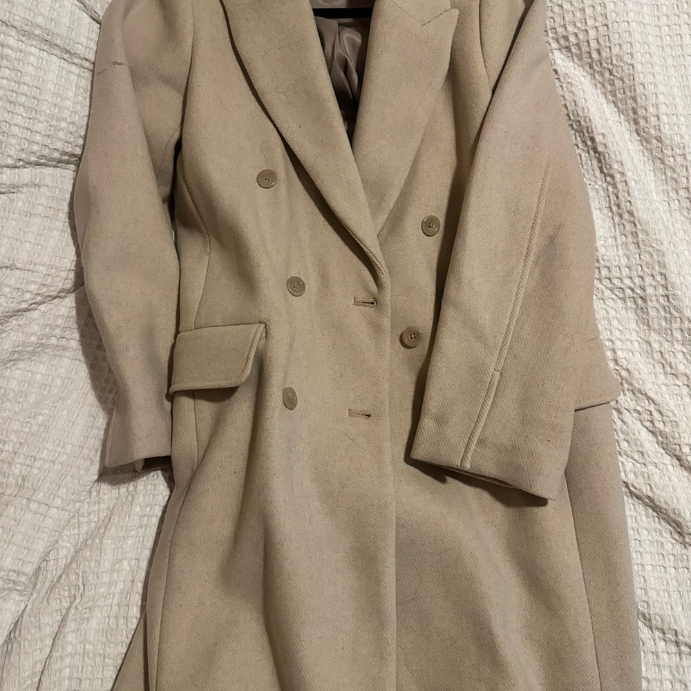 Abercrombie & Fitch Tan Trench Coat Double-Breasted